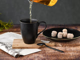 CreaTable, 22699, seria Industrial Gold BLACK, 16-częściowy zestaw naczyń obiadowych dla 4 osób, serwis porcelany Combo, można myć w zmywarce i używać w kuchence mikrofalowej, jakość produkcji