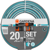 Gardena 4100 Zestaw cichej pompy ogrodowej: bardzo cicha i innowacyjna pompa do nawadniania z przyłączem ssącym 3,5 m i klasycznym wężem o długości 20 m, przepływ 4100 l/h, silnik 550 W, wodoodporna, ekonomiczna (9051-20)