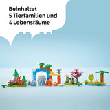 LEGO DUPLO Town Wild Animal Familys Zestaw 3 w 1, zabawka edukacyjna dla maluchów z żółwiami, tygrysami, słoniami, jeleniami i pandami, zestaw dla przedszkolaków od 2. roku życia, zabawka do budowania z figurkami zwierząt 10446 Zestawy do budowania Szukaj sklepu LEGO