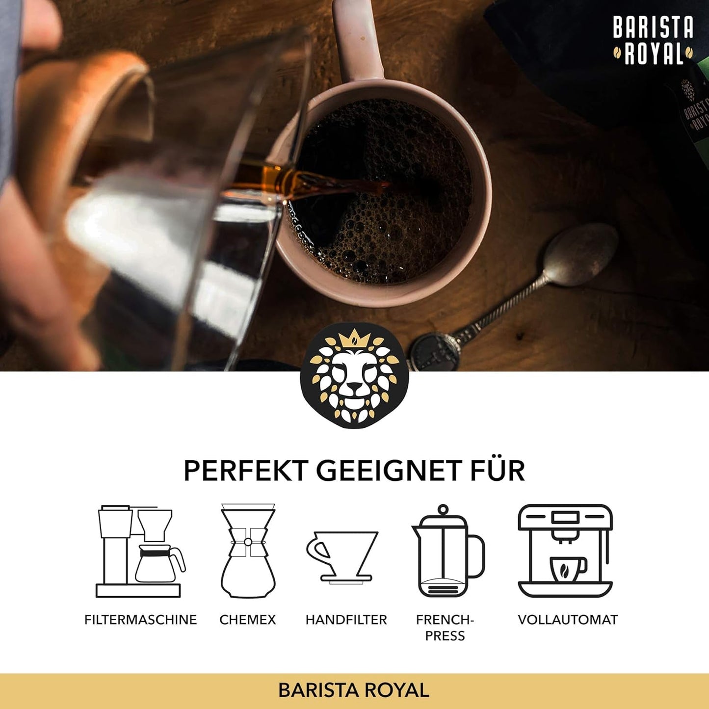BARISTA ROYAL Bio Kaffeebohnen 1kg „Wybór Specjalny” | Frische Kaffeebohnen direkt gehandelt | 70% Arabika, 30% Robusta Kaffee ganze Bohnen | Idealny do maszyn w pełni automatycznych i filtrujących