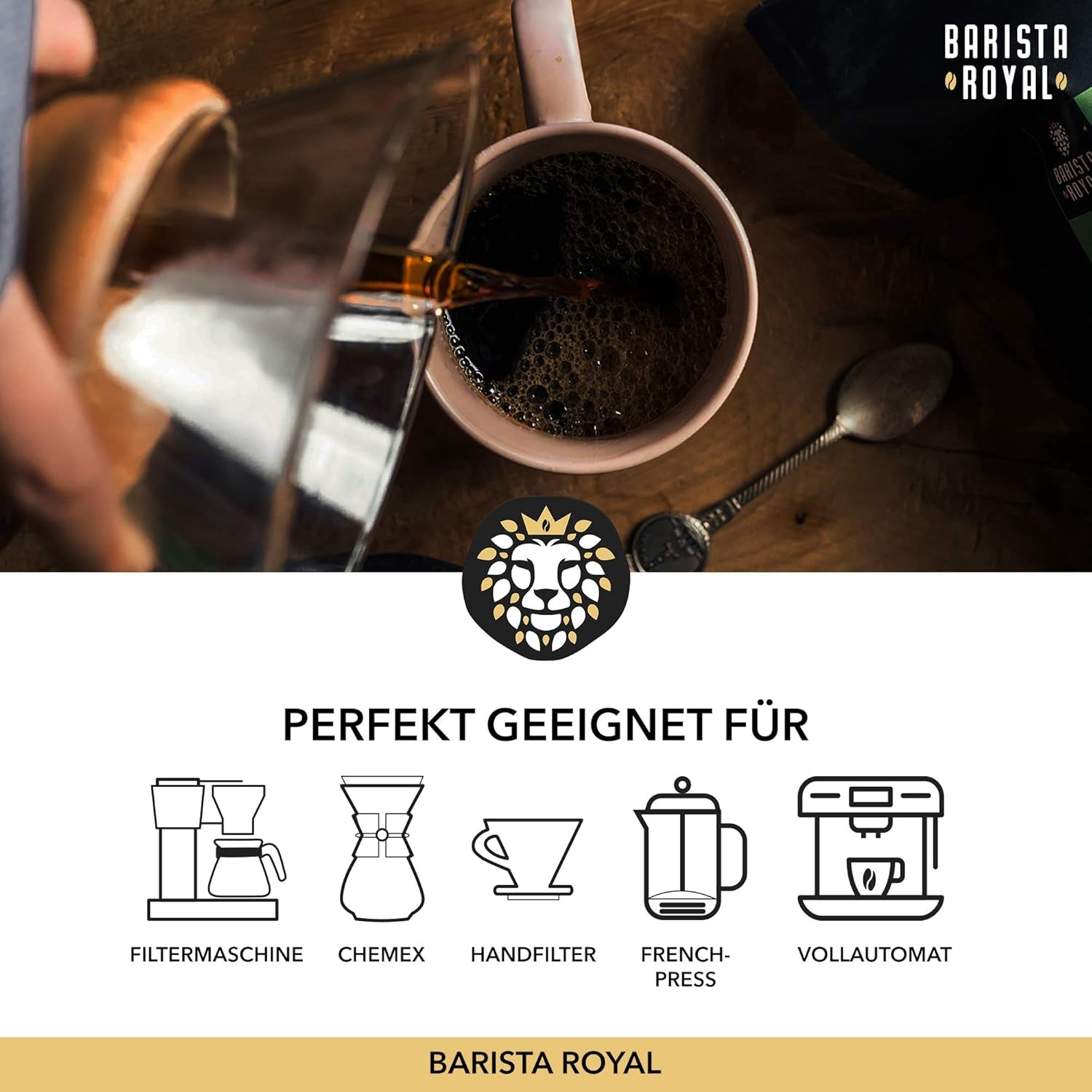 BARISTA ROYAL Bio Kaffeebohnen 1kg „Wybór Specjalny” | Frische Kaffeebohnen direkt gehandelt | 70% Arabika, 30% Robusta Kaffee ganze Bohnen | Idealny do maszyn w pełni automatycznych i filtrujących