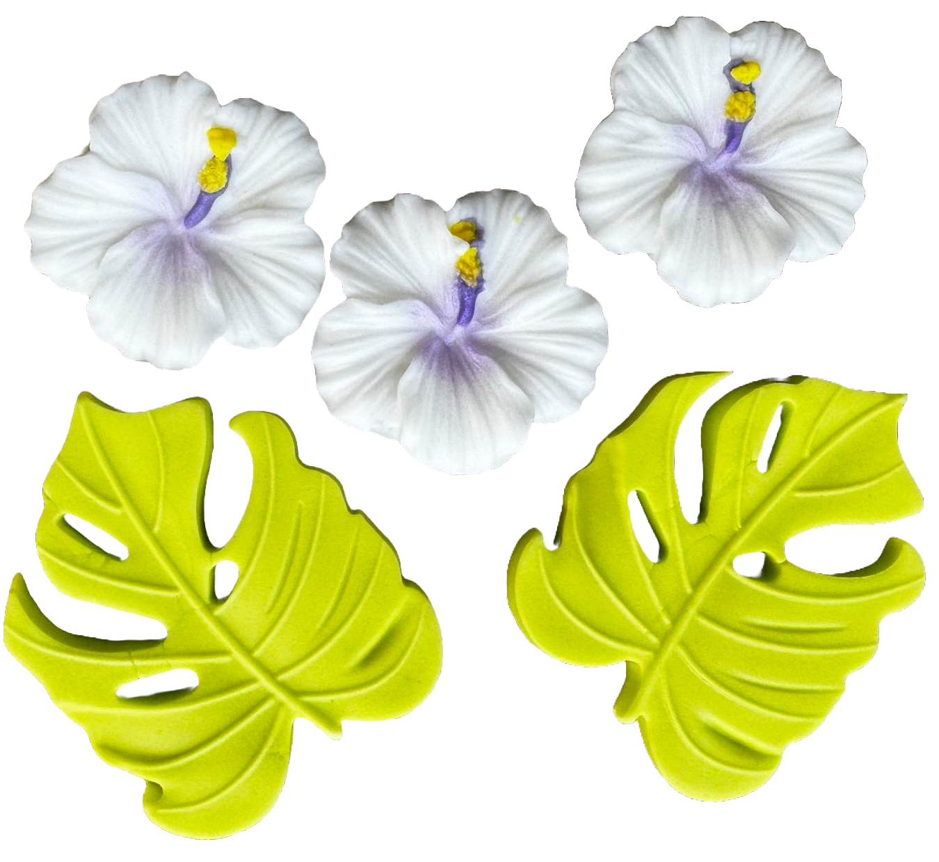 Zestaw 5 jadalnych dekoracji z cukru, dekoracje z pasty cukrowej hibiskusowej Naty Shop