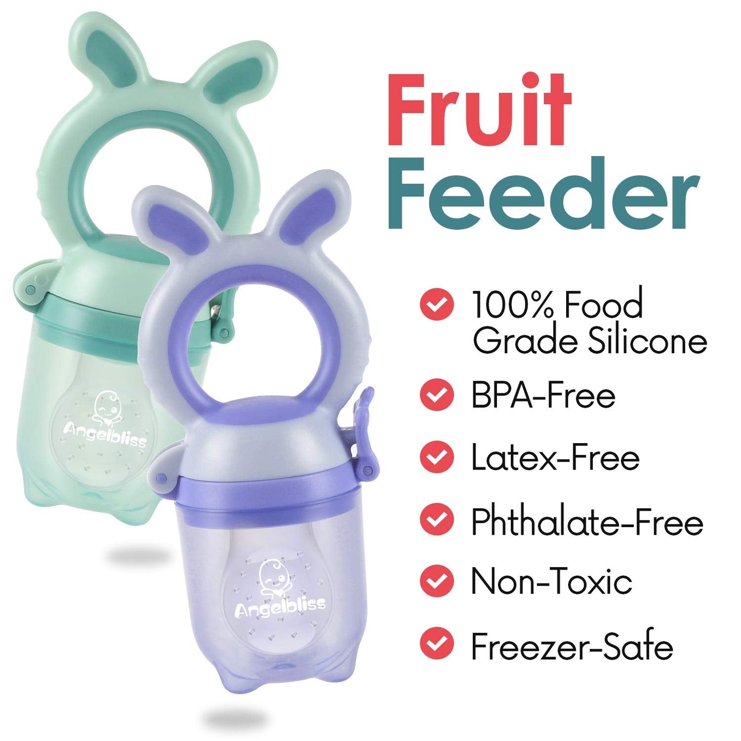 Tétine Pour Bébé/Tétine à Fruit/Tetine Grignoteuse Bebe/Tétine D'alimentation Pour Bébé - Toy de Dentition Pour Bébé, Sans BPA (opakowanie 2 szt.)