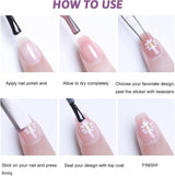 Zestaw Nagelsticker - Selbstklebende naklejka na paznokcie, Nageldesign Zubehör, Nail Art, Nagelaufkleber Für Fingernägel, Blumen Nagelsticker, Nagel Deko