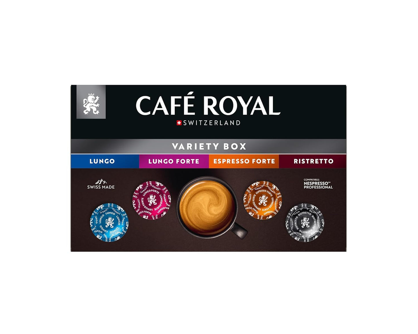 Café Royal Professional Pads, pudełko z różami, 40 kapsułek kompatybilnych z Nespresso (R) Professional dla biura i gastronomii, certyfikat Rainforest Alliance, 100 Prozent Arabica Kaffee