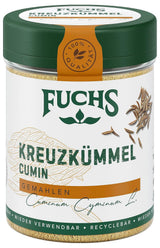 Fuchs Gewürze - Kreuzkümmel gemahlen - zum Würzen von Couscous, Hummus und Falafel - naturalne składniki - 50 g w wiederverwendbarer, recyclebarer Dawka