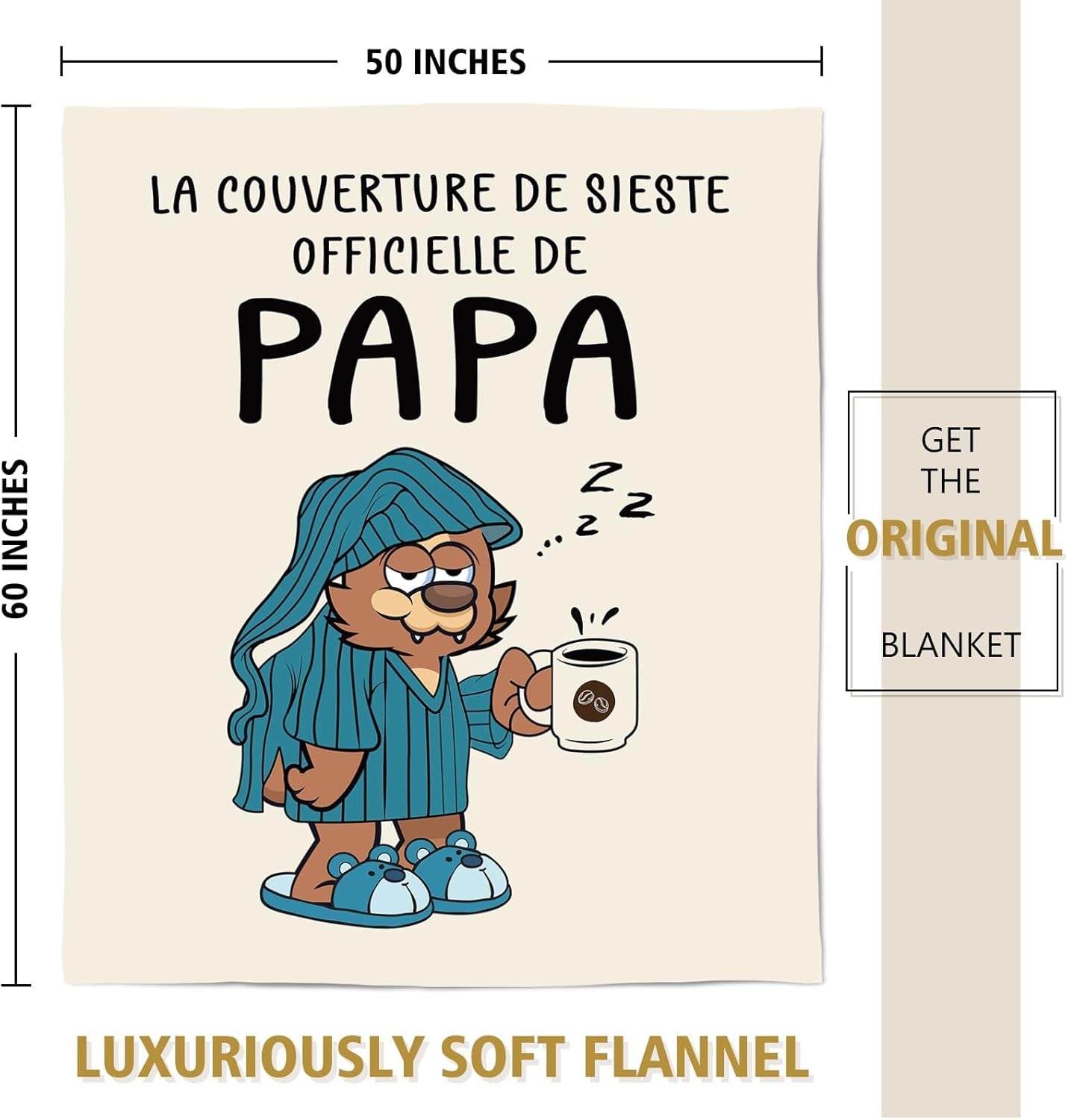 Koc flanelowy Juratar dla taty - prezent na urodziny, dzień ojca i Boże Narodzenie - 152 X 130 cm Łóżka i koce Besuche den Juratar-Store