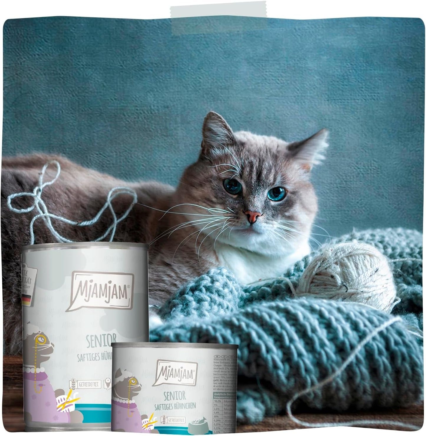 MjAMjAM - Mokra karma premium dla kotów - Senior - soczysty kurczak, opakowanie 6 szt. (6 x 400g), bez zbóż