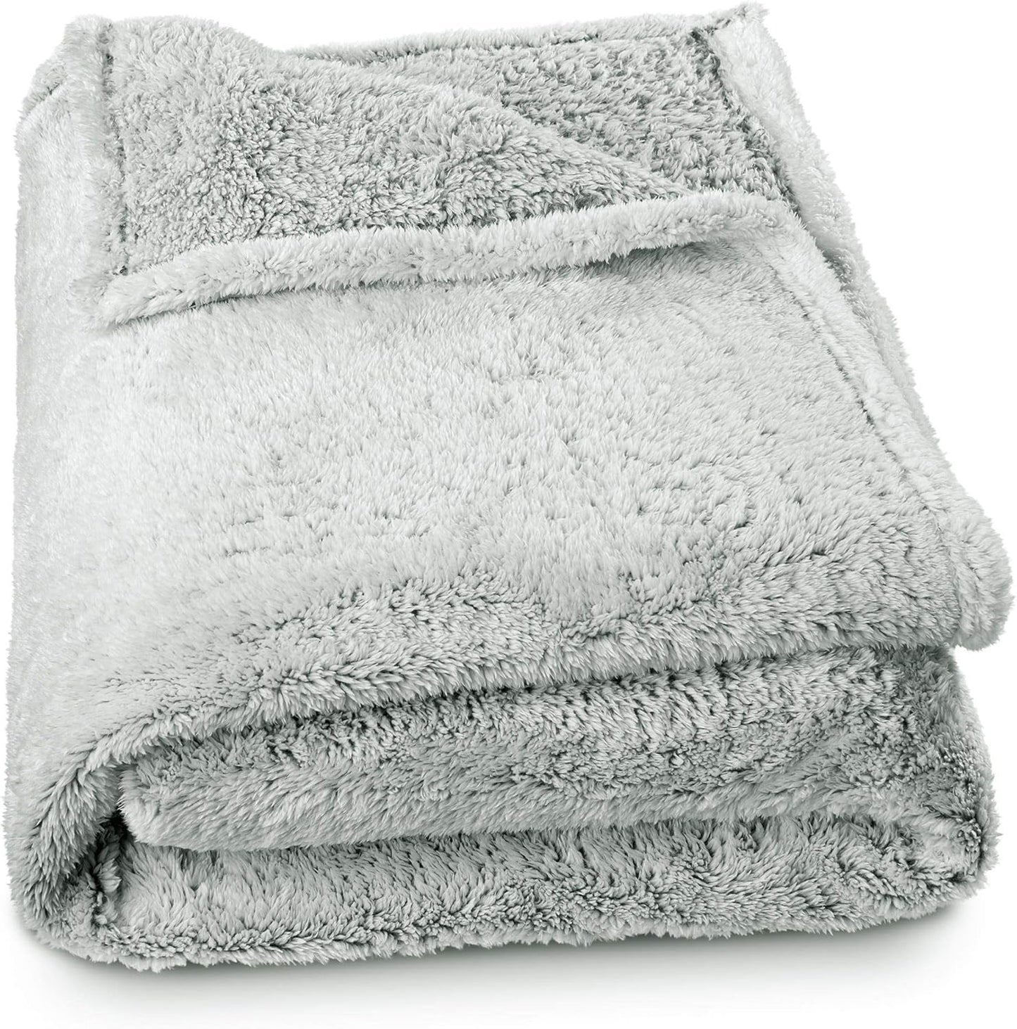 Aqua-Textil Puszysty Przytulny Koc 150 X 200 Cm Szary Biały Melange Pluszowy Koc TV Narzuta Sherpa Polar Oeko-Tex Ottawa Łóżka i koce Besuche den aqua-textil-Store Polar Sherpa Biały Szary Wygodny Koc 150 X 200 Cm