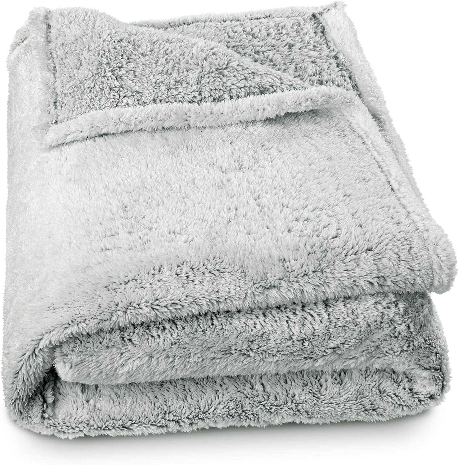 Aqua-Textil Puszysty Przytulny Koc 150 X 200 Cm Szary Biały Melange Pluszowy Koc TV Narzuta Sherpa Polar Oeko-Tex Ottawa Łóżka i koce Besuche den aqua-textil-Store Polar Sherpa Biały Szary Wygodny Koc 150 X 200 Cm