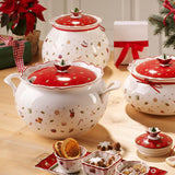 Terrina Delight firmy Villeroy & Boch, 3 litry, porcelana premium, biało-czerwona