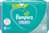 Chusteczki Pampers Fresh Clean Baby 81688041, 3x52 sztuki, (chusteczki dla niemowląt, plastikowa torba, dziewczynka/chłopiec, turkusowy, biały, Niemcy, 896,7 g)