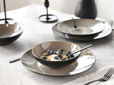 CreaTable, 24464, seria Malmö Beige, 18-częściowy zestaw naczyń obiadowych dla 6 osób, zestaw talerzy kamionkowych, można myć w zmywarce i używać w kuchence mikrofalowej, jakość produkcji