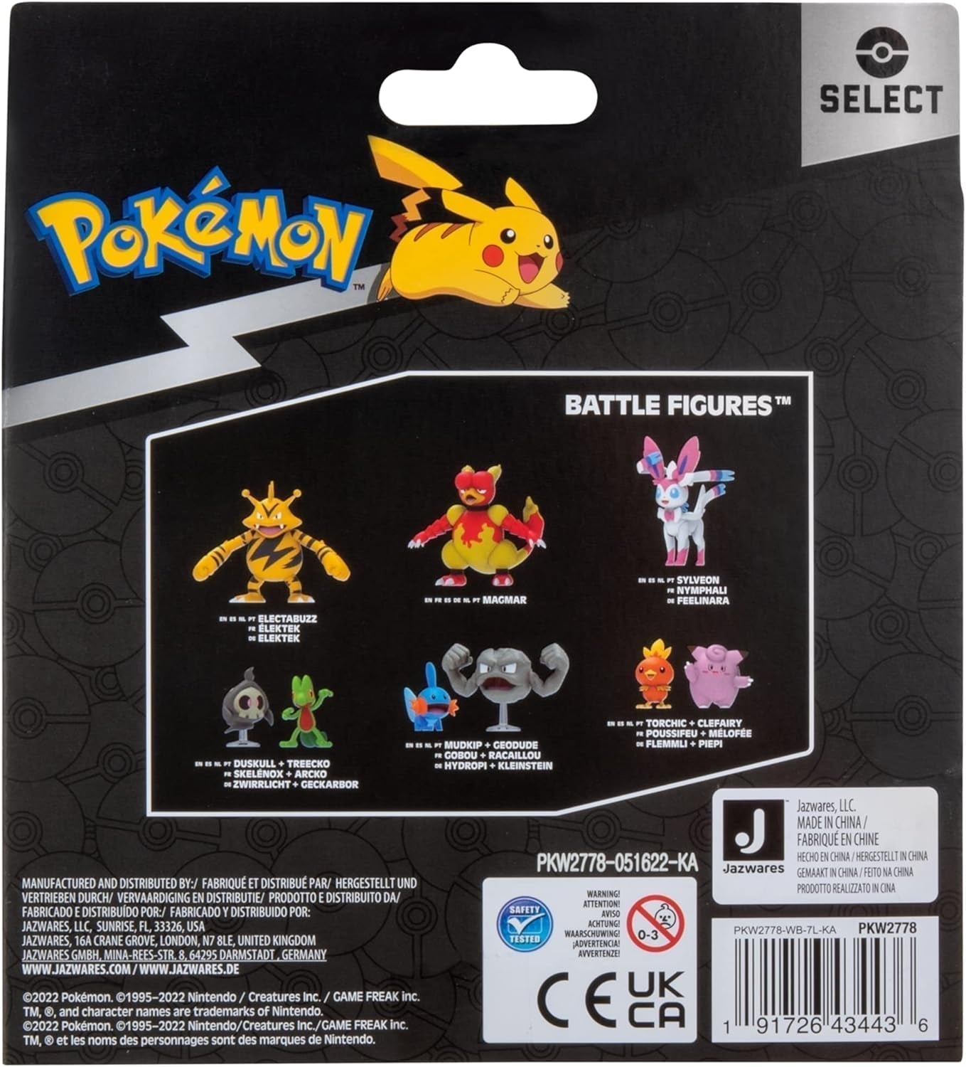 Pokemon PKW2778 Wybierz 3-pak z Pichu i Pikachu oraz 7,6 cm Raichu Battle Figurki Evolution Multipack Style 2 Figurki Naty Shop