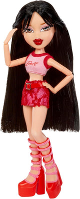 Bratz wychodzi! - Jade - 1 lalka kolekcjonerska z akcesoriami, strojem, torbą, okularami przeciwsłonecznymi i pędzelkiem - Zabawka dla dzieci - wiek powyżej 6 lat, kolor czerwony