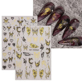 JMEOWIO Nagelsticker Schmetterling 9 Blatt Nail Art Naklejka Selbstklebend Nagelaufkleber Mond Dekoration Nageldesign Zubehör