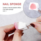 Qufiiry 200 Stück Nail Art Schwämme Mit Metallgreifer, Nagelkunst Schwammpinsel, Maniküre Zubehör Für Nägel, Um Eine Varavländ Von Gradient Nail Art Wzory do tworzenia (biały)