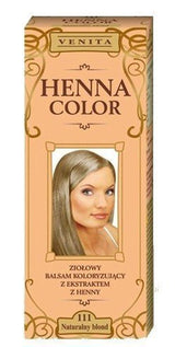 Henna Color 111 Naturalna odżywka do włosów blond Farba do włosów Naturalny efekt koloryzacji włosów Henna Eco Farba do włosów Naty Shop Beige (Blonde) 75 ml (1 opakowanie)
