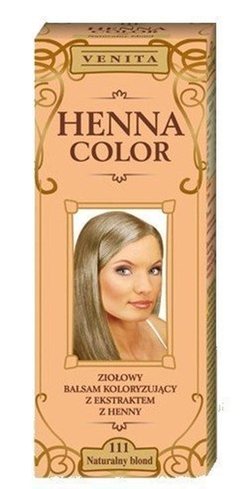 Henna Color 111 Naturalna odżywka do włosów blond Farba do włosów Naturalny efekt koloryzacji włosów Henna Eco Farba do włosów Naty Shop Beige (Blonde) 75 ml (1 opakowanie)