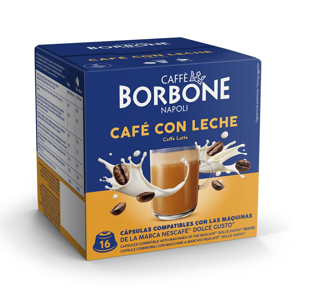Caffè Borbone Café au Lait - 64 Kapseln - Lösliches Pulvergetränk mit Milchpulver und Instantkaffee - Kompatybilny z Kaffeemaschinen der Marke Nescafè®* Dolce Gusto®*