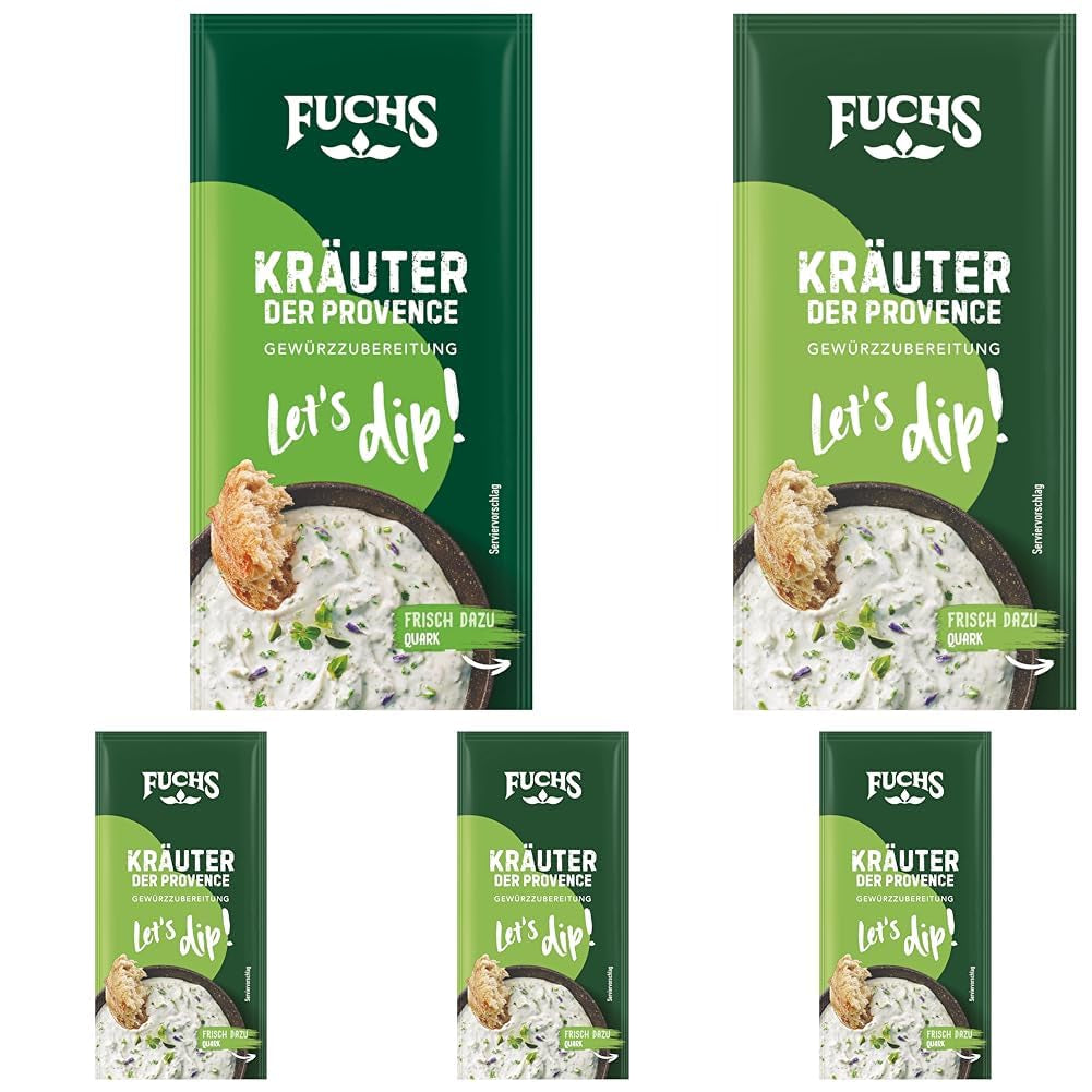 Fuchs Gewürze – Zanurzmy się! Kräuter der Provence Gewürzzubereitung, Gewürz für Kräuterquarkdip, 7,5 g w torebce