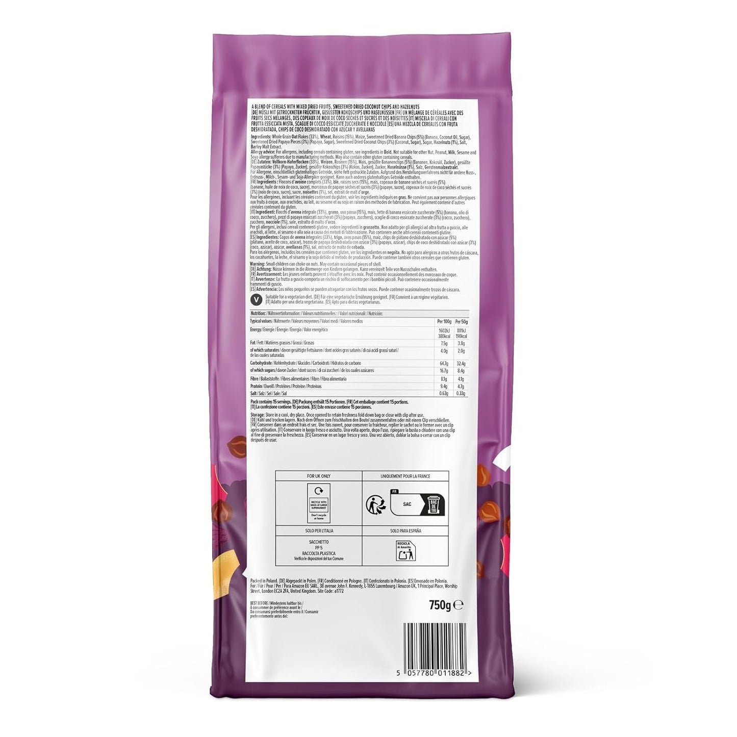 Musli z owocami i orzechami z Amazonii, 750g