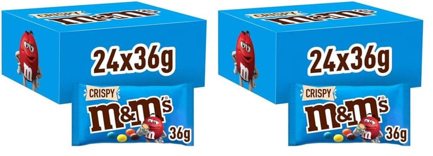 M&M's Peanut Chocolate Opakowanie zbiorcze 24 x 45 g Czekoladowa soczewica o smaku orzechowym Prezent czekoladowy (1080 g) Idealny jako poczęstunek o tematyce piłkarskiej
