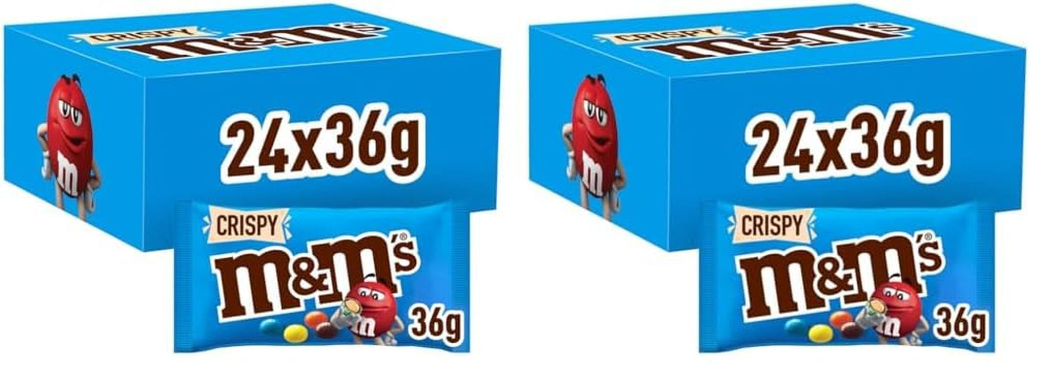 M&M's Peanut Chocolate Opakowanie zbiorcze 24 x 45 g Czekoladowa soczewica o smaku orzechowym Prezent czekoladowy (1080 g) Idealny jako poczęstunek o tematyce piłkarskiej