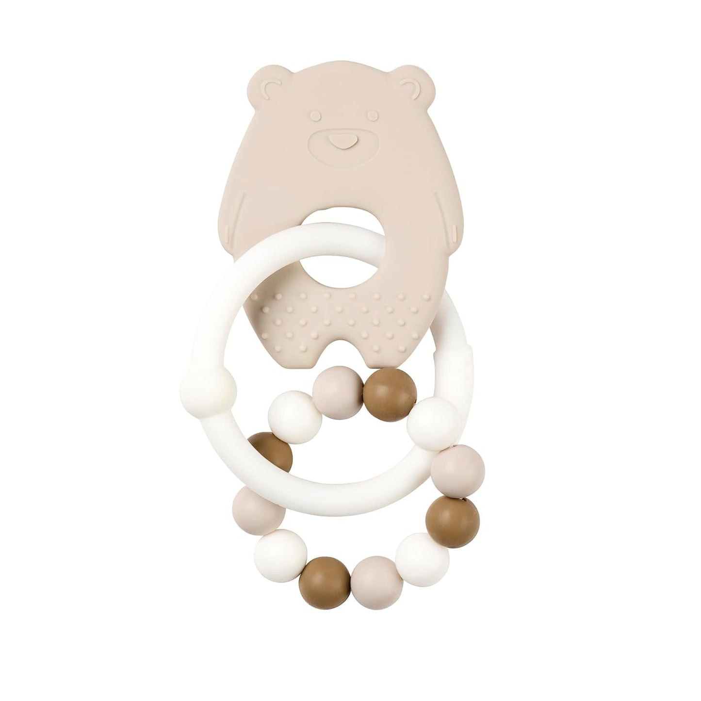 Nattou Silikonowy gryzak na ząbkowanie Miś bez BPA Ok. 13 cm, silikon, kolory gliny