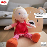 Miękka lalka HABA Annelie - Miękka lalka z ułożonymi włosami - Z wymiennymi ubrankami - Od 18 miesięcy - 30 cm - Można prać - 1302108001