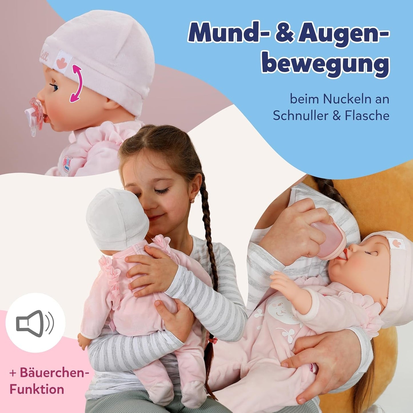 BABY Born Annabell 43 cm - Miękka lalka z 7 funkcjami elektronicznymi i dźwiękiem - Odpowiednia dla dzieci od 3 roku życia - Lalka zawiera akcesoria - Wymaga baterii