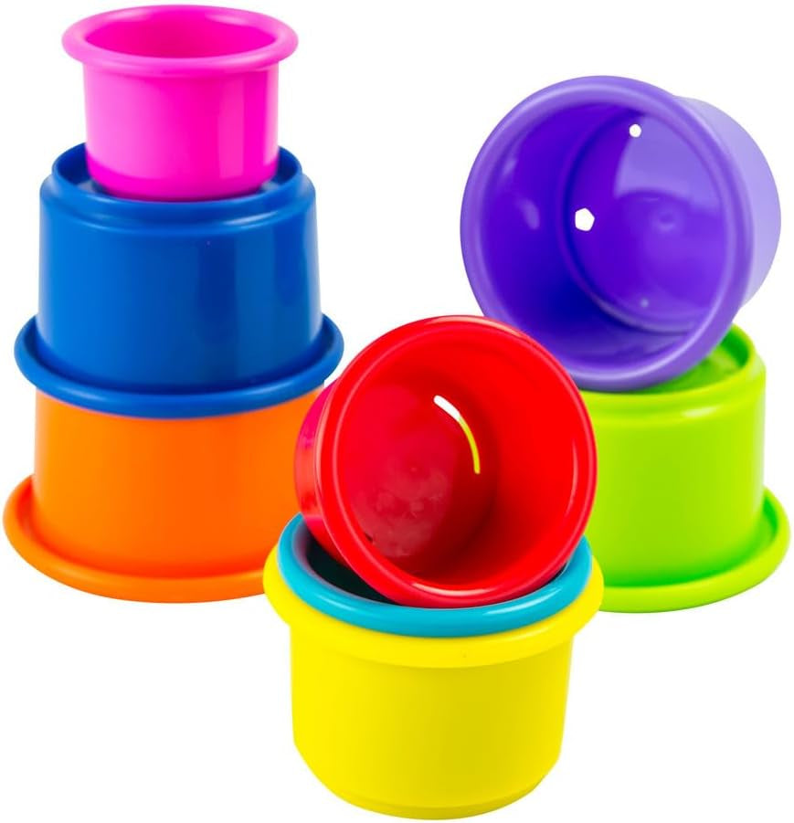 LAMAZE Octivity Time Zabawka sensoryczna dla niemowląt, miękka zabawa i odkrywanie dziecka, ośmiornica dla małych dzieci Odpowiedni od 6 miesiąca życia, chłopcy i dziewczęta powyżej 1 roku życia Zabawki dla dzieci Naty Shop Kubek do układania