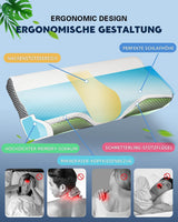 Poduszka IDEA, ergonomiczna poduszka ortopedyczna na ból szyi, poduszka z pianki memory do podkładów bocznych, pleców i brzucha, poduszka przeciw chrapaniu dla kobiet i mężczyzn (62 * 34,5 * 12/8 CM) Poduszki ortopedyczne na szyję Naty Shop
