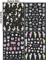 5D Geprägte Blume Nagelsticker Nagelfolie Selbstklebend Acryl Geschnitzte Blumen Nagelaufkleber Schmetterling Naklejka na paznokcie Blütenblätter Nageldesign Aufkleber Nägel Zubehör Kwiatowe naklejki na paznokcie