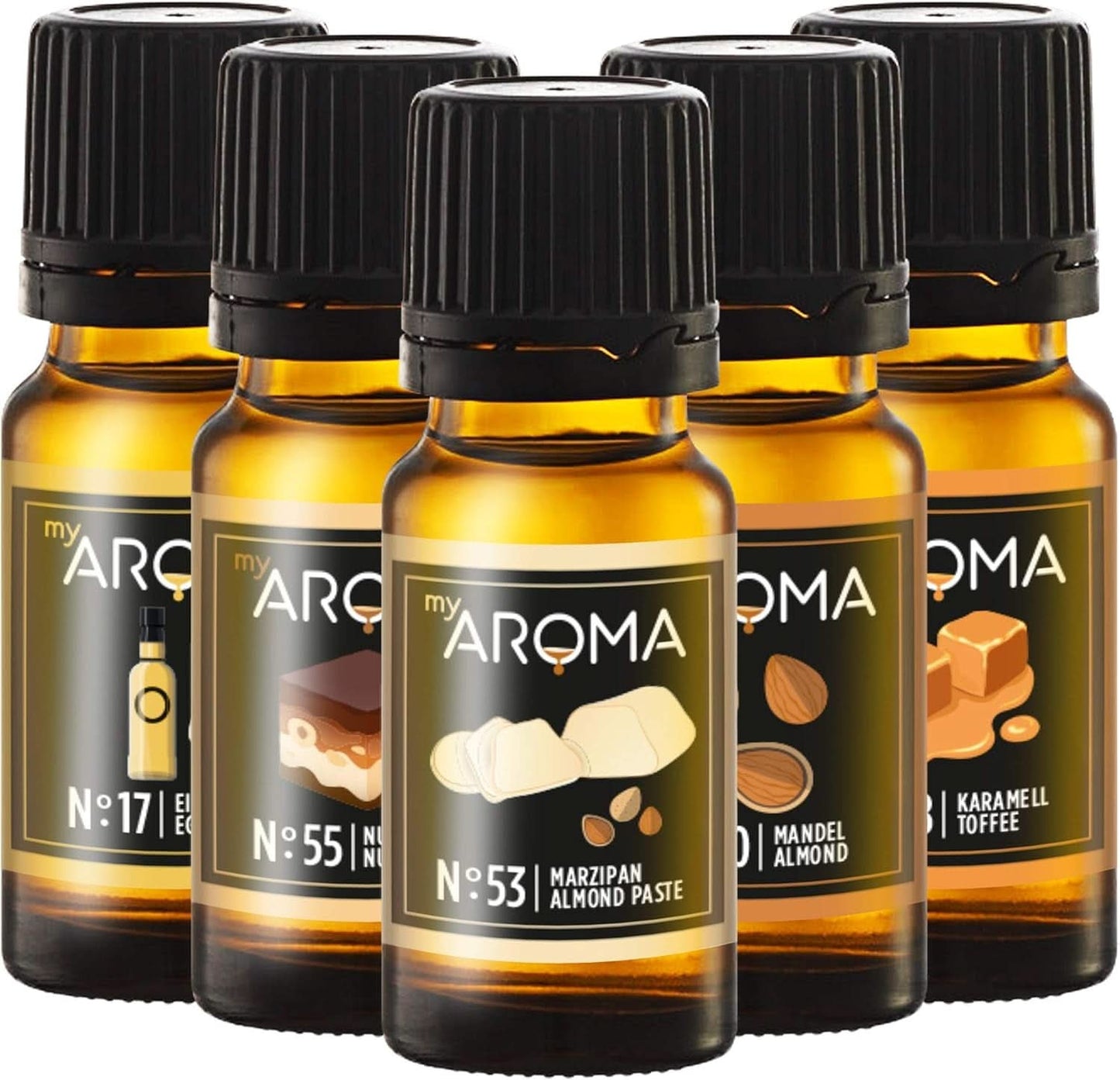 Myaroma | Zestaw: Las i łąka - Czysty naturalny aromat o smaku owocowym i o smaku owocowym (5 x 10 ml) | Bezcukrowe i niesłodzone słodziki Naty Shop Master Baker