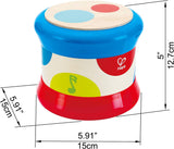 Hape Bębenek | Tocząca się zabawka muzyczna dla najmłodszych do nauki rytmu i różnych dźwięków, na baterie, od 6 miesiąca życia Baby Toys Naty Shop