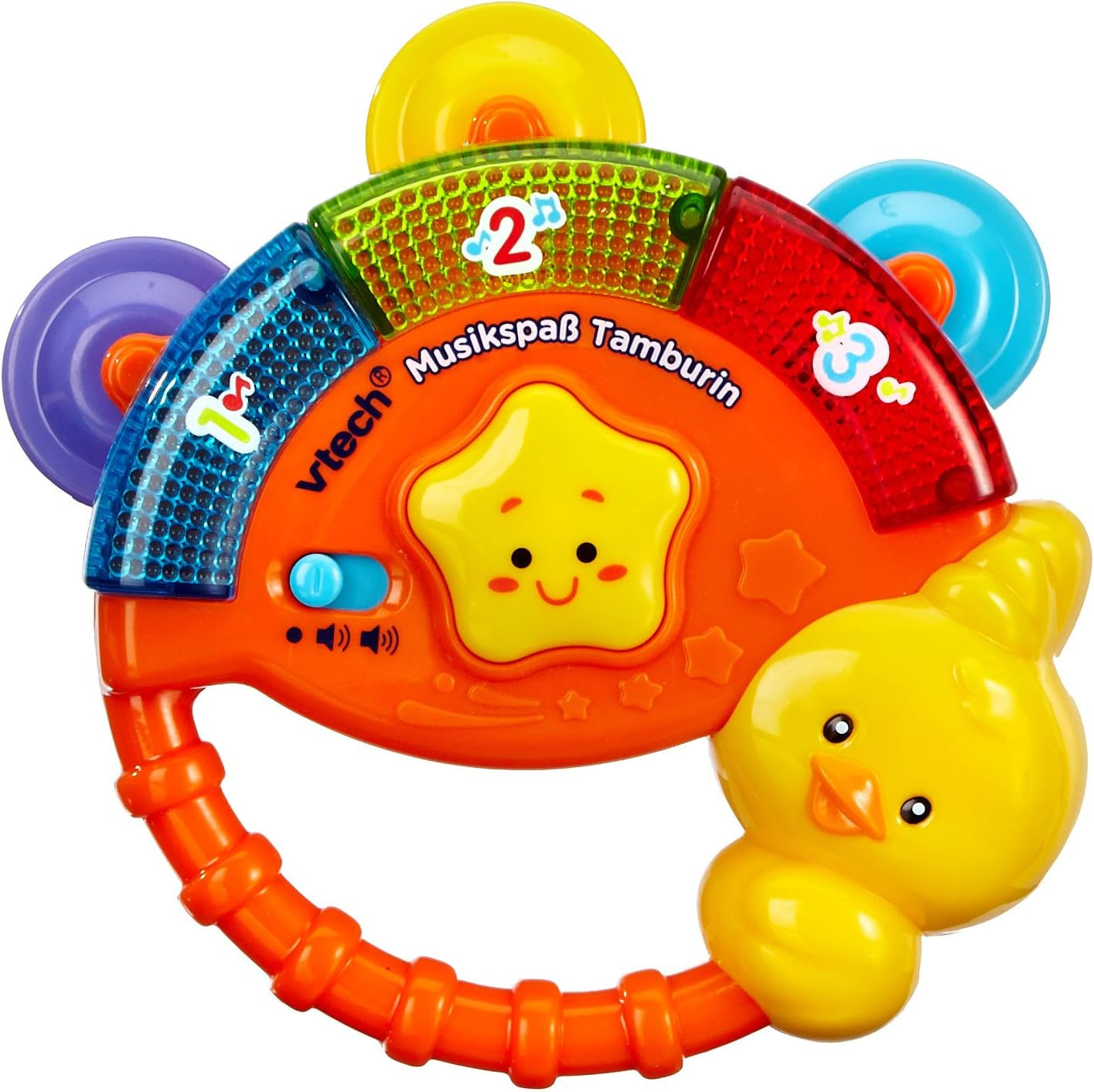 Vtech Baby Magic Music Ball 3 w 1, 9-36 miesięcy i muzyczna zabawa dla dzieci Tamburyn - Elektroniczna zabawka z muzyką i efektami dźwiękowymi - Na 9-36 miesięcy Zabawki dla dzieci Bebe Naty Shop