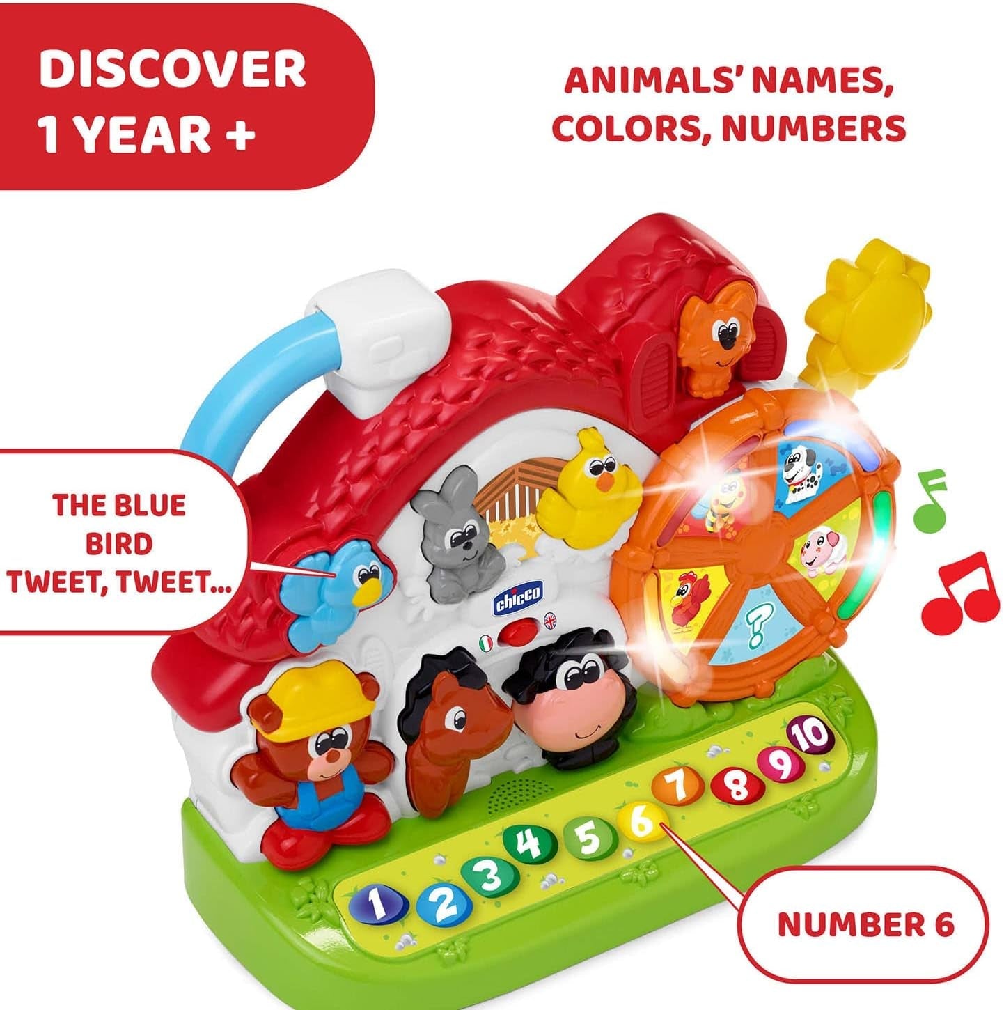 Chicco Ma New Farm, dwujęzyczna, do układania w stosy Naty Shop Baby Toys