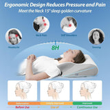 HOMCA Neck Pillow Memory Foam Orthopedic Pillow 2 in 1 Neck Support Pillow with 3D Cooling Cover Ergonomic Sleeping Pillow for Back, Side and Stomach Sleepers Gray 60X13/11X40cm Cervical Orthopedic Pillows Naty Shop