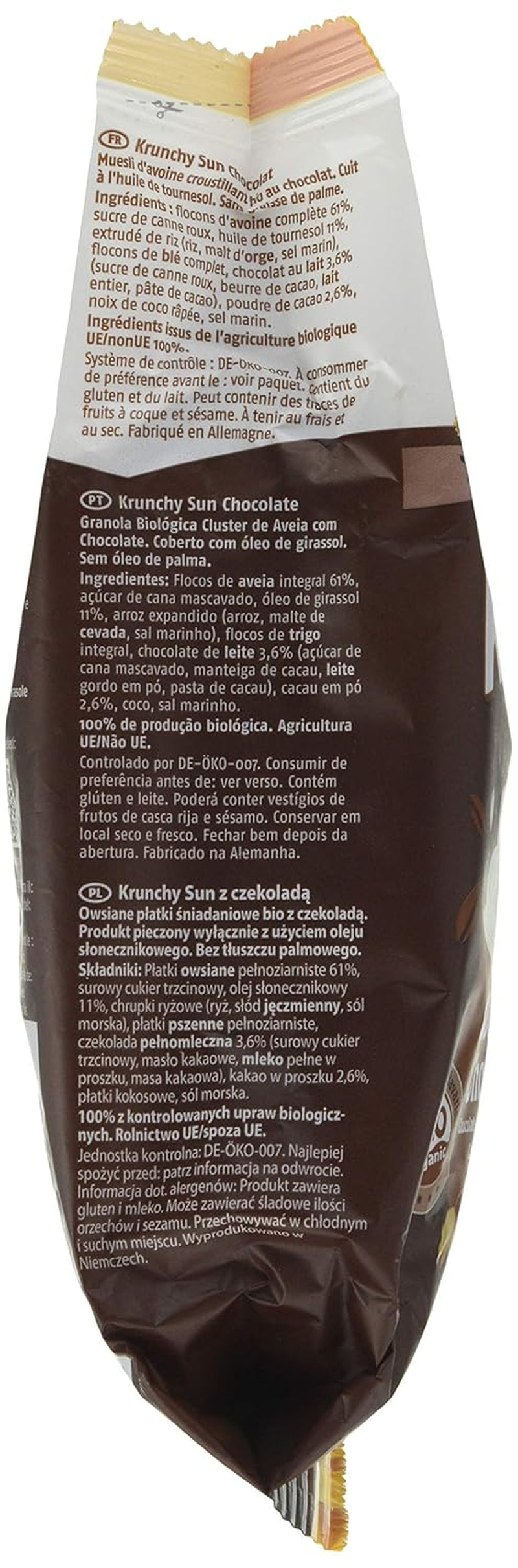 Barnhouse Krunchy Sun | Musli z czekoladą | Ekologiczne | Wegetariańskie, 375 gramów