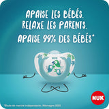 NUK Star Night & Day smoczek dla niemowląt 0-6 miesięcy świecący w ciemności silikonowy różowy kot bez BPA, 2 szt.
