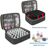 Organizer na lakier do paznokci Tasche, Doppelschicht Pudełko do przechowywania lakieru do paznokci, Organizer Koffer Für Nageldesign Kosmetiktasche Für 30 Flaschen Neonail Base (15Ml-0,5 Fl.Oz) i 1 lampa do paznokci (Schwarz)