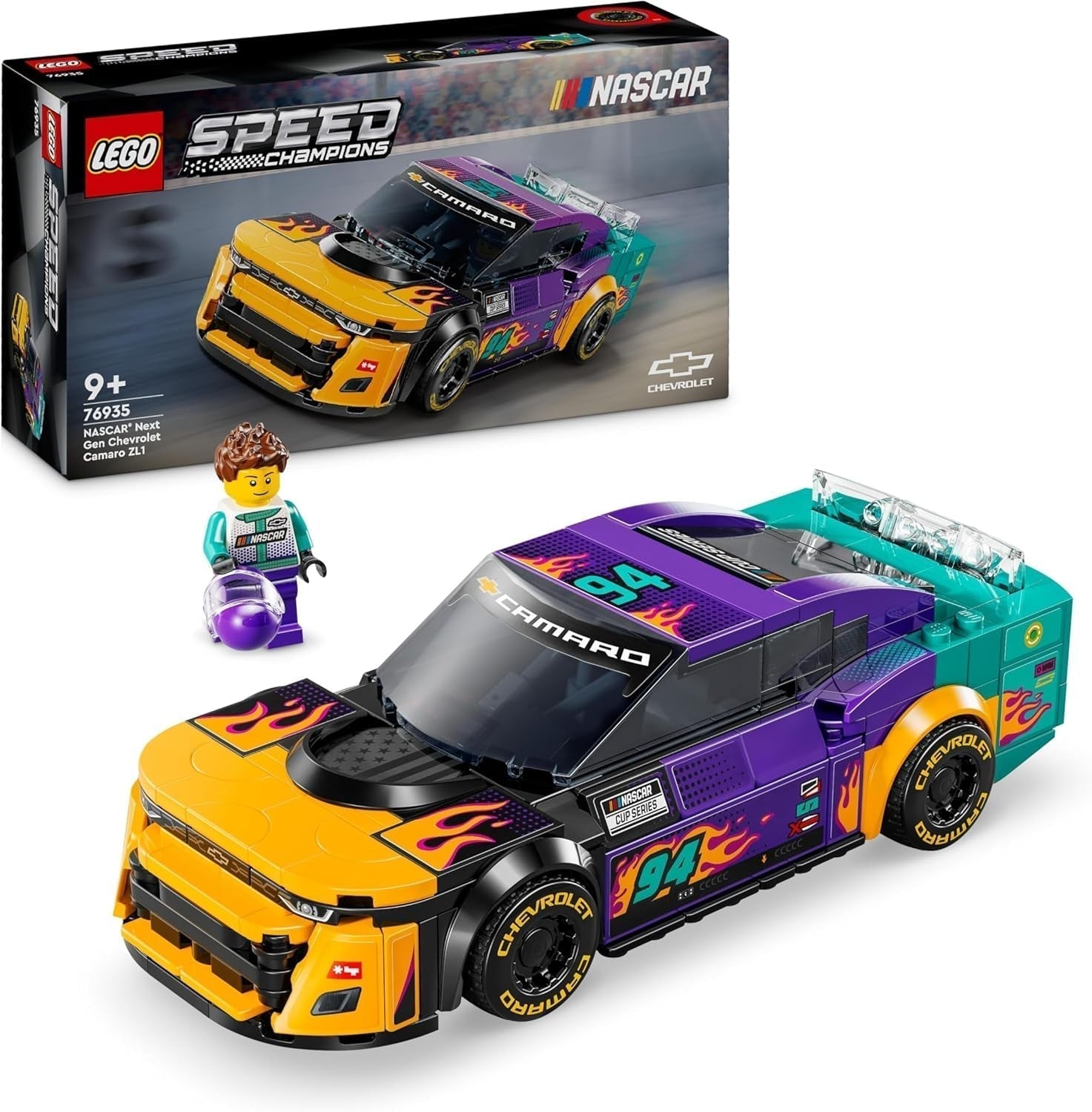 LEGO Speed ​​​​Champions NASCAR Chevrolet Camaro ZL1 nowej generacji samochodzik zabawkowy; Zestaw do zbudowania i zabawy samochodem wyścigowym; Prezent dla chłopców i dziewcząt powyżej 9 lat 76935 Zestawy do budowania Besuche den LEGO-Store Domyślny tytuł