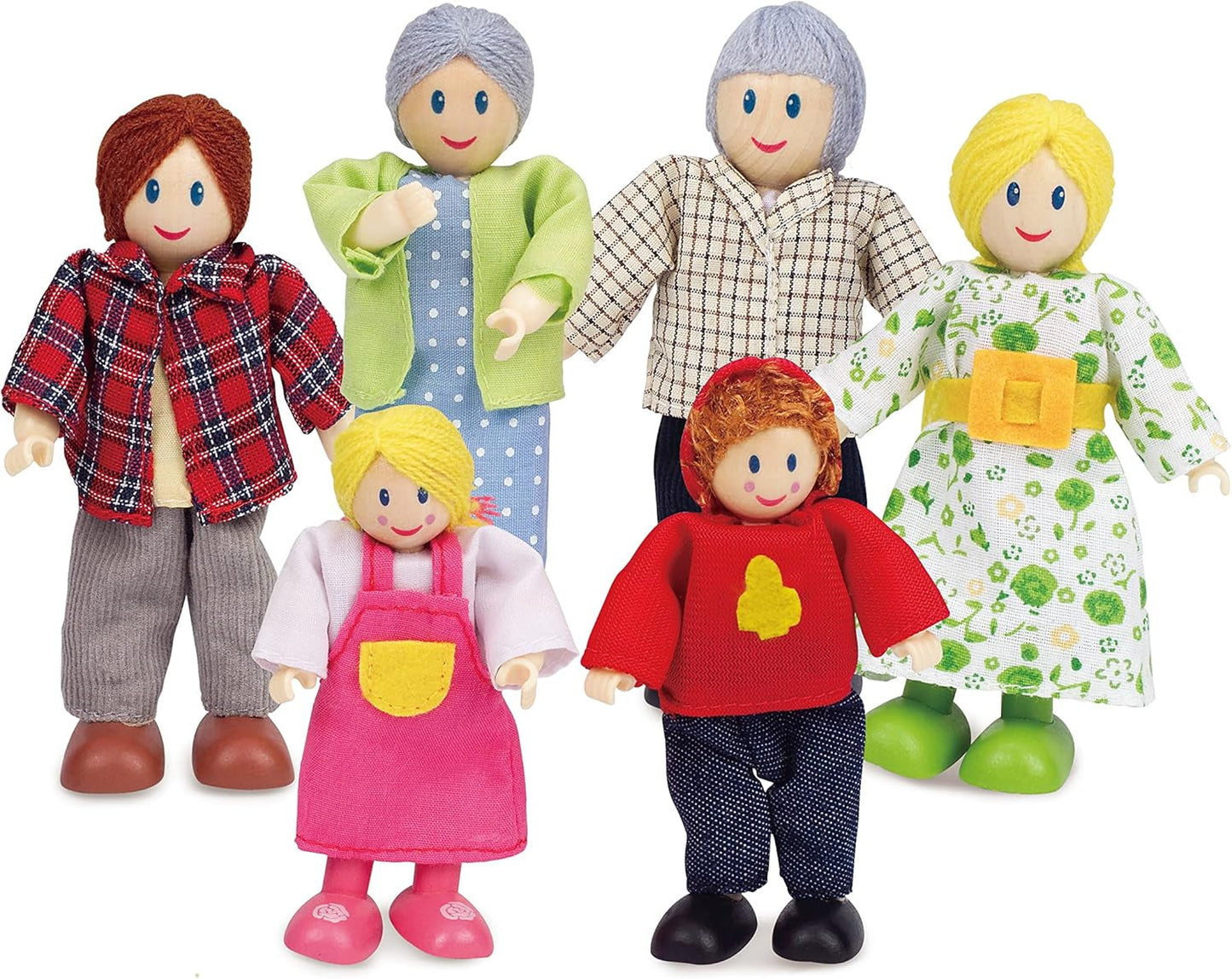 Hape E3401 Domek Four Seasons, umeblowany i E3500 - Rodzina lalek, jasna skóra