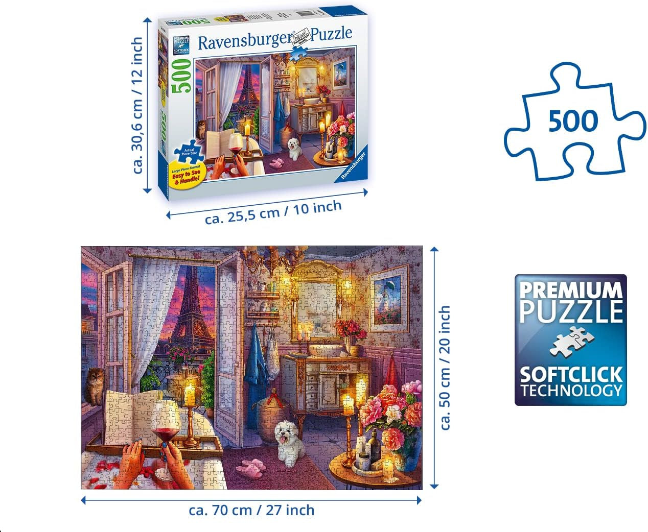 Puzzle Ravensburger - w wannie - 500 elementów Puzzle w złotej edycji Naty Shop