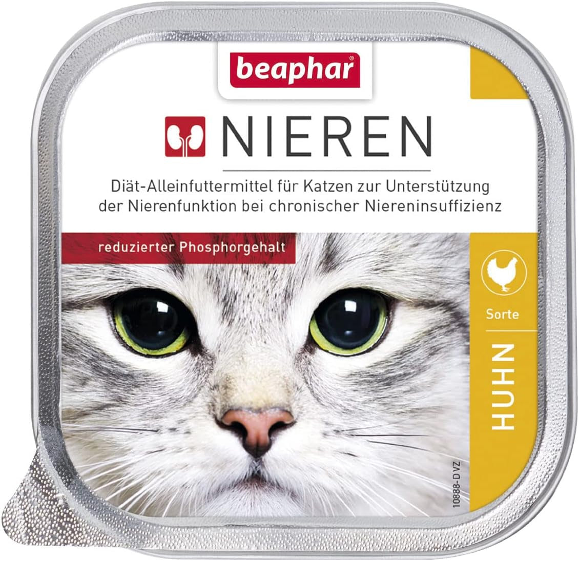 BEAPHAR - Dieta nerkowa z kurczakiem - Kompletna karma dla kotów z przewlekłą niewydolnością nerek - Wspomagająca pracę nerek - 100 g