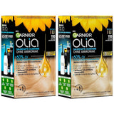 Garnier Olia 110 Chłodny popielaty blond Bez amoniaku Trwały kolor z odżywczymi olejkami naturalnymi Pełne pokrycie Siwe włosy Trwały kolor 1 sztuka (2 szt.) Naty Shop Kolor włosów Domyślny tytuł