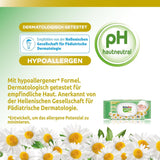 Chusteczki dla niemowląt Sensitive, 0% substancji zapachowych, 98% naturalnej formuły przywracającej równowagę pH skóry, pieczęć świeżości, 54 chusteczki