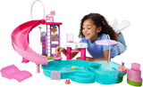 Zestaw Barbie Dream Pool z sześcioma obszarami do zabawy, w tym zjeżdżalnią i jacuzzi, a także ponad 20 akcesoriami, takimi jak zwierzak, kółka do pływania i inne, JKG83
