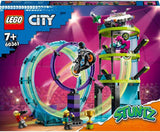 LEGO 60361 City Stuntz Ultimate Stunt Rider Challenge, akrobacje 3 w 1 dla 1 lub 2 graczy, z 2 motocyklami na kółkach dla dzieci, zestawy do budowania 2023 w sklepie LEGO